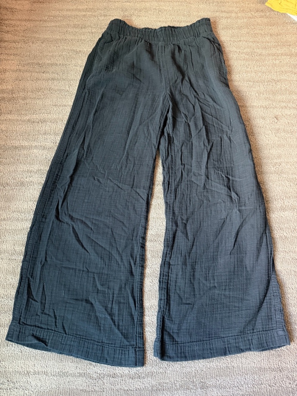 “GAP Black Gauze Wide Leg Pants – Flowy Lounge Beach Pants – Size M